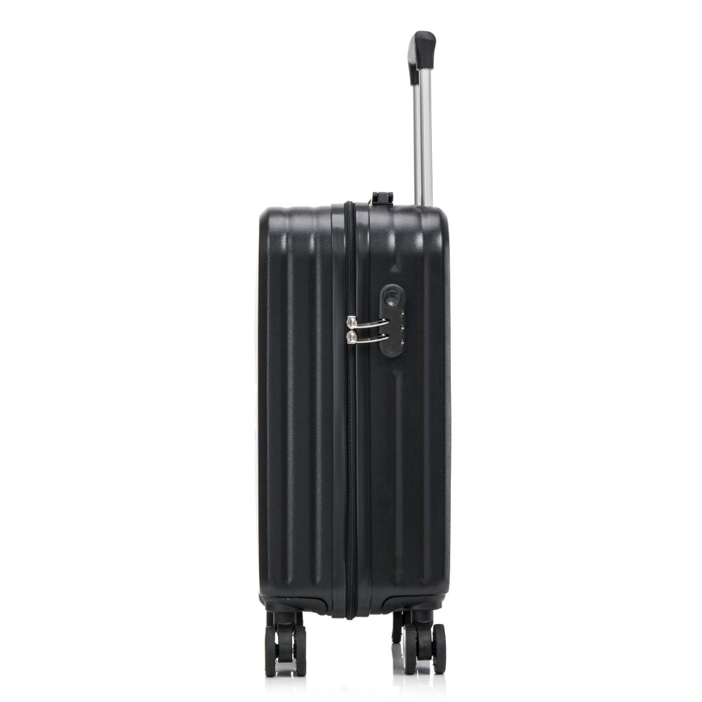 Troler cabina, Quasar & Co.®, model Max, cifru, 4 roti 360 grade, maner telescopic, negru mat 4 Troler cabina, Quasar & Co.®, model Max, cifru, 4 roti 360 grade, maner telescopic, negru mat 4