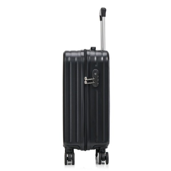 Troler cabina, Quasar & Co.®, model Mia, cifru, 4 roti 360 grade, maner telescopic, negru - imagine 4