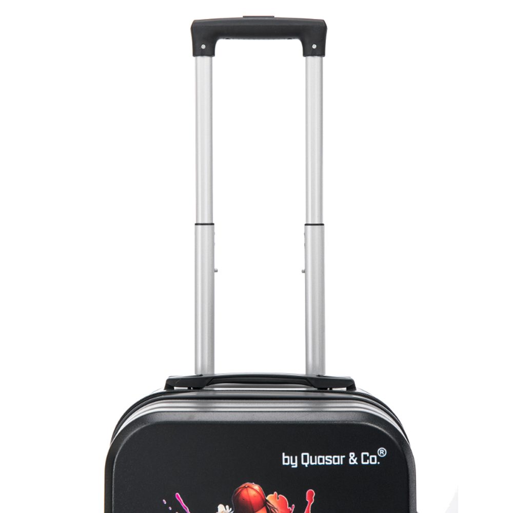 Troler cabina, Quasar & Co.®, model Mia, cifru, 4 roti 360 grade, maner telescopic, negru 5