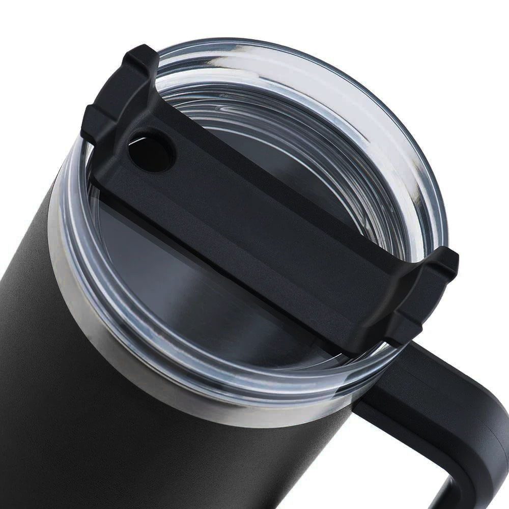 Cana termos cu maner si pai, Quasar & Co.®, cu capac To Go, pentru bauturi calde/reci, otel inoxidabil, 1.2 L, negru 5 Cana termos cu maner si pai, Quasar & Co.®, cu capac To Go, pentru bauturi calde/reci, otel inoxidabil, 1.2 L, negru 5