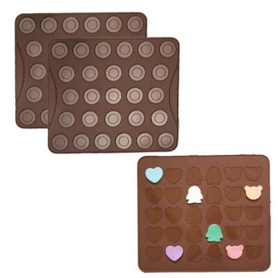 Set cofetarie Quasar & Co.®, 2 foi macarons a cate 27 forme, 1 foaie macarons forma inima/pinguin/ursulet, silicon, maro 6 Set cofetarie Quasar & Co.®, 2 foi macarons a cate 27 forme, 1 foaie macarons forma inima/pinguin/ursulet, silicon, maro 6