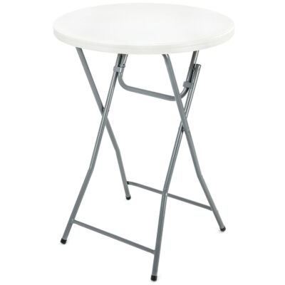 Masa evenimente Quasar & Co.®, banchet/catering, picioare metal pliabile, inalta, rotunda, d 80 cm, h 110 cm, ABS/metal, alb 16