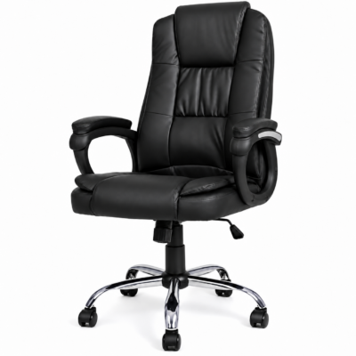 Scaun birou ergonomic directorial, Quasar & Co.®, model Kappa, piele ecologica, inaltime reglabila, sistem balansoar, baza cromata, negru 9 Scaun birou ergonomic directorial, Quasar & Co.®, model Kappa, piele ecologica, inaltime reglabila, sistem balansoar, baza cromata, negru 9