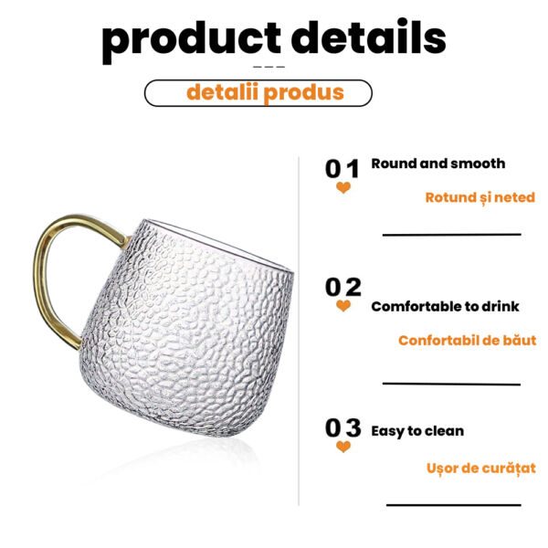 Set 6 cani, Quasar & Co.®, termorezistente, cafea/ceai, 300 ml, sticla borosilicata, transparent - imagine 3