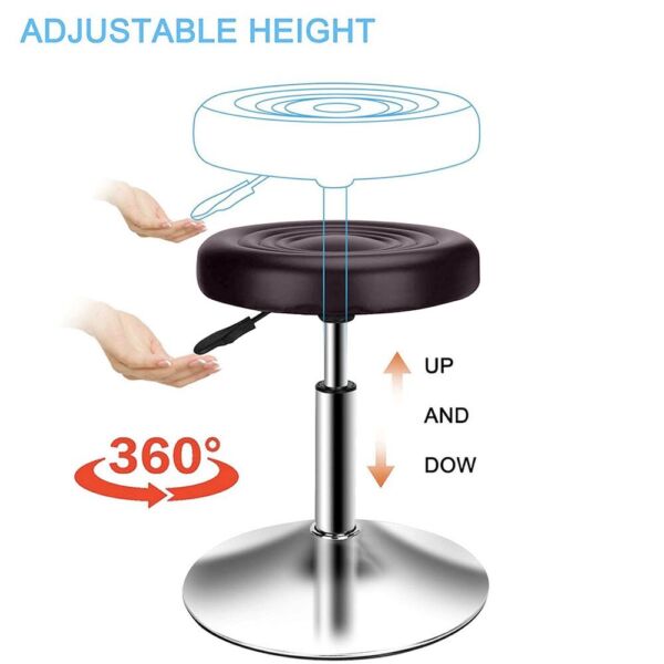 Scaun tip taburet bucatarie/bar, Quasar & Co.®, rotativ, reglabil pe inaltime, tapitat cu piele ecologica, taburete pretabile pentru cosmetica, salon, living sau industrial, 32×42-55 cm, VIVO, maro Scaune bar 2026-04-18