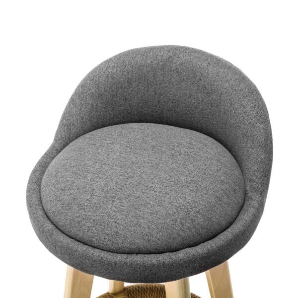 Scaun de bar Quasar & Co.®, rotativ, sistem rotire 360°, inalt, tapitat, scaune pretabile bucatarie, 37x37x80 cm, lemn/textil/burete, LOFT, gri Scaune bar 2026-04-18