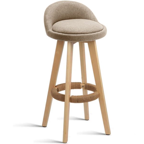 Scaun de bar Quasar & Co.®, rotativ, sistem rotire 360°, inalt, tapitat, scaune pretabile bucatarie, 37x37x80 cm, lemn/textil/burete, LOFT, ivoire Scaune bar 2026-04-18 2