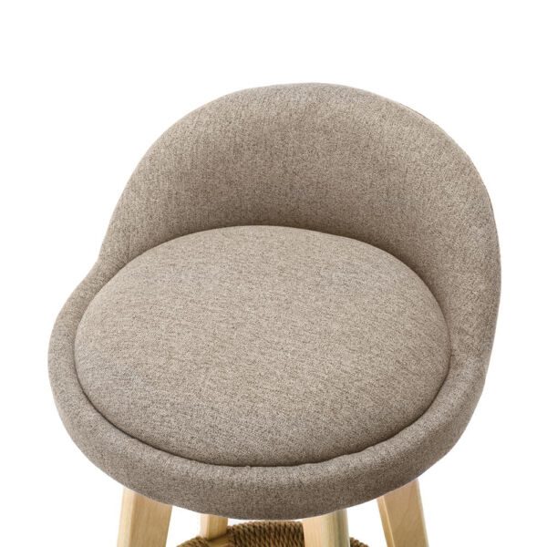 Scaun de bar Quasar & Co.®, rotativ, sistem rotire 360°, inalt, tapitat, scaune pretabile bucatarie, 37x37x80 cm, lemn/textil/burete, LOFT, ivoire Scaune bar 2026-04-18