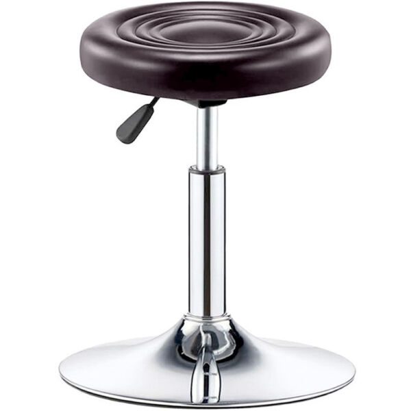 Scaun tip taburet bucatarie/bar, Quasar & Co.®, rotativ, reglabil pe inaltime, tapitat cu piele ecologica, taburete pretabile pentru cosmetica, salon, living sau industrial, 32×42-55 cm, VIVO, maro Scaune bar 2026-04-18 2
