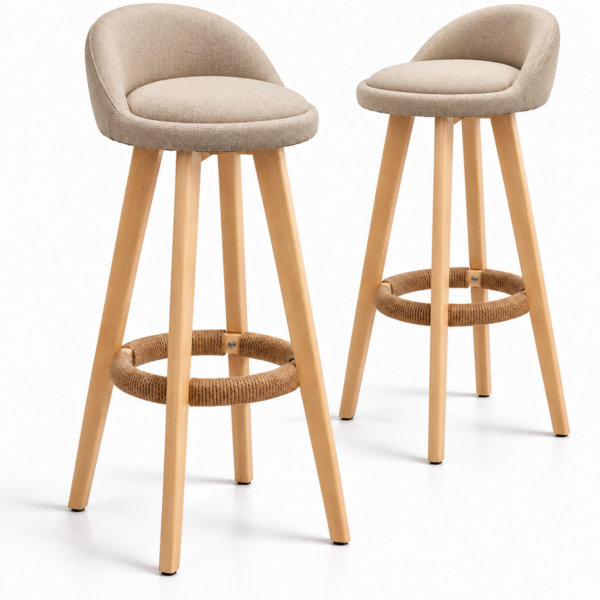 Set 2 scaune inalte bar, Quasar & Co.®, scaun bar cu sistem rotire 360°, rotative, tapitate, pretabile bucatarie, lemn / textil, LOFT, ivoire 2 Set 2 scaune inalte bar, Quasar & Co.®, scaun bar cu sistem rotire 360°, rotative, tapitate, pretabile bucatarie, lemn / textil, LOFT, ivoire