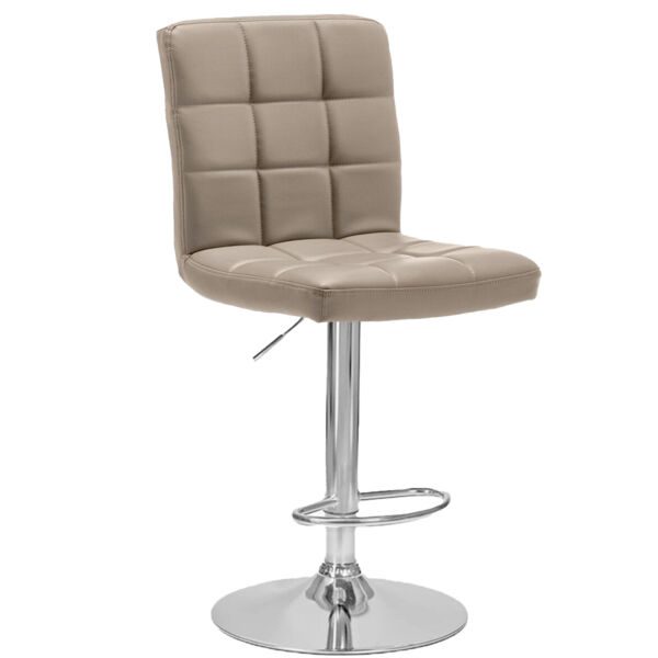 Scaun de bar Quasar & Co.®, inalt, inaltime reglabila, rotativ, sistem rotire 360°, picior antiderapant, baza cromata, suport fix metalic pentru picioare, scaune pretabile bucatarie, piele ecologica, MODO, bej Scaune bar 2026-04-18 2