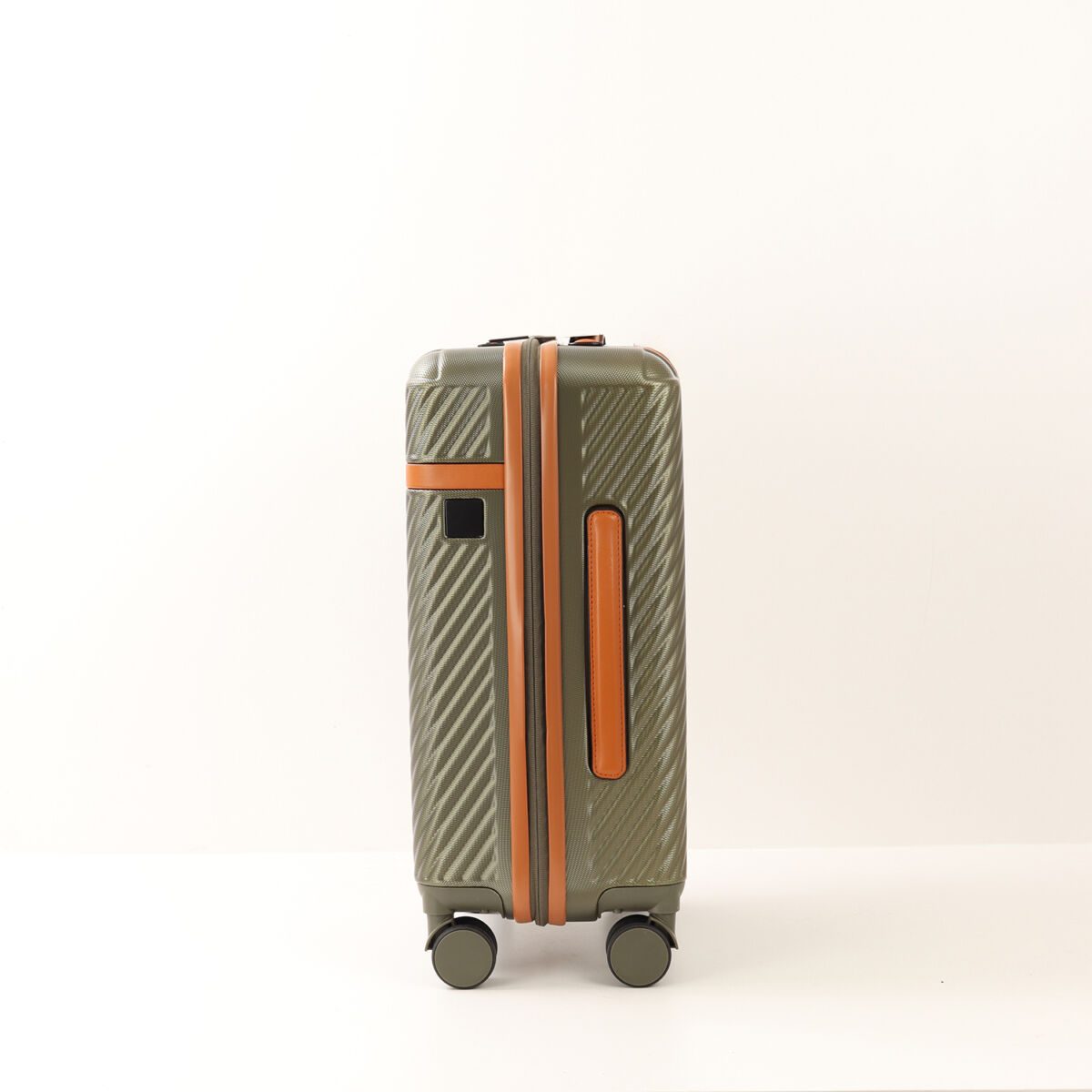 Troler cabina avion Quasar & Co.®, 56x38x23cm, bagaj de mana, troller cu cifru, maner telescopic lung, geamantan cu 4 roti duble silentioase 360°, valiza ABS, 2 compartimente cu buzunar, LUXOR, kaki 5