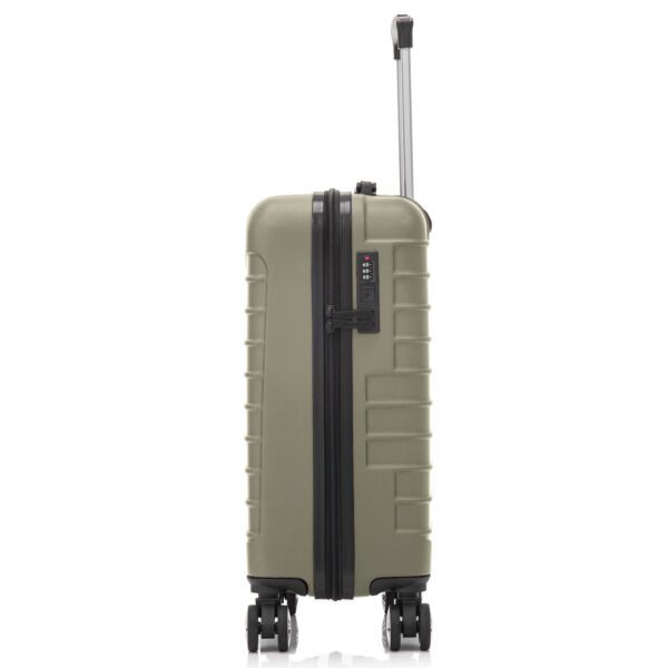 Set 2 trolere cabina Quasar & Co.®, 40x30x20 cm cu roti detasabile si 55x36x20 cm, bagaj de mana, troller cu fermoar antifurt, cifru, maner telescopic lung, geamantan 4 roti duble 360°, valiza ABS 2.8 mm rezistent, 10kg, LINE, Sampanie - imagine 6