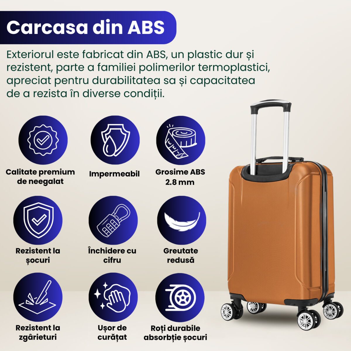 Set 2 trolere cabina, Quasar & Co.®, 40x30x20 cm cu roti detasabile si 55x35x20 cm, bagaj de mana, troller cu fermoar antifurt, cifru, maner telescopic lung, geamantan 4 roti duble 360°, valiza ABS 2.8 mm rezistent, 10kg, Smart, camel 6 Set 2 trolere cabina, Quasar & Co.®, 40x30x20 cm cu roti detasabile si 55x35x20 cm, bagaj de mana, troller cu fermoar antifurt, cifru, maner telescopic lung, geamantan 4 roti duble 360°, valiza ABS 2.8 mm rezistent, 10kg, Smart, camel 6