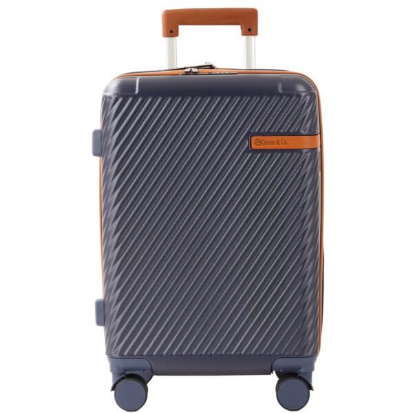 Troler mare Quasar & Co.®, 74x48x30 cm, bagaj de cala, valiza cu cifru, maner telescopic lung, geamantan cu 4 roti duble silentioase 360°, ABS, 2 compartimente cu buzunar, LUXOR, albastru - imagine 2