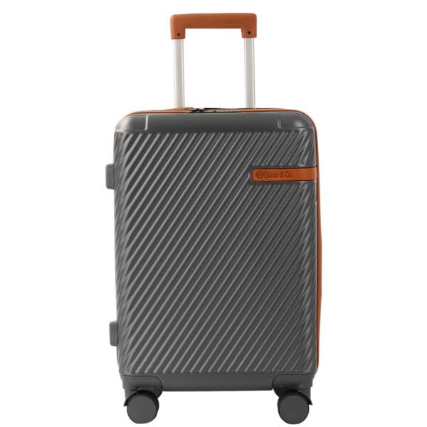 Troler mediu extensibil Quasar & Co.®, 64x41x26.5-31 cm, bagaj de cala, valiza cu cifru, maner telescopic lung, geamantan cu 4 roti duble silentioase 360°, ABS, 2 compartimente cu buzunar, LUXOR, gri Trolere medii 2026-04-18