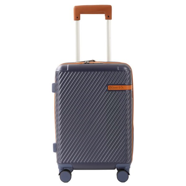 Troler cabina avion Quasar & Co.®, 56x38x23cm, bagaj de mana, troller cu cifru, maner telescopic lung, geamantan cu 4 roti duble silentioase 360°, valiza ABS, 2 compartimente cu buzunar, LUXOR, albastru Trolere cabina 2026-09-16
