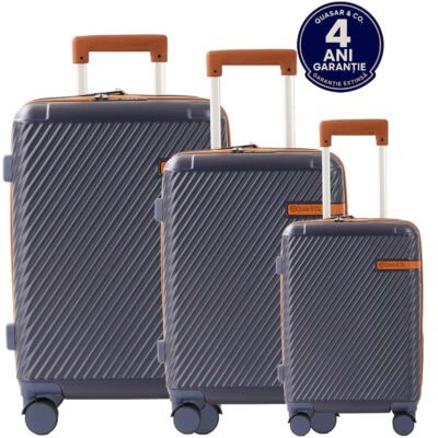 Set 3 trolere, Quasar & Co.®, S/M/L, valize, bagaje cu cifru, maner telescopic, geamantane cu 4 roti duble silentioase 360°, ABS, cate 2 compartimente cu buzunar, LUXOR, albastru 10 Set 3 trolere, Quasar & Co.®, S/M/L, valize, bagaje cu cifru, maner telescopic, geamantane cu 4 roti duble silentioase 360°, ABS, cate 2 compartimente cu buzunar, LUXOR, albastru 10