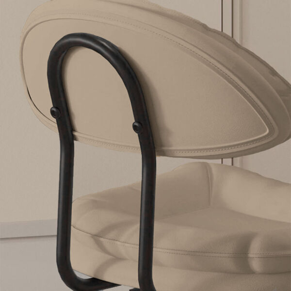 Scaun de bar Quasar & Co.®, rotativ, sistem rotire 360°, inalt, reglabil pe inaltime, suport picioare, scaune pretabile bucatarie, metal/piele ecologica/burete, CLEO, beige Scaune bar 2026-08-18