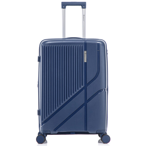 Troler mediu extensibil Quasar & Co.®, 66x43x27-31cm, bagaj de cala, troller cu cifru, valiza cu fermoar antifurt, maner telescopic lung, geamantan cu 4 roti duble silentioase 360°, PP, rezistent, 2 compartimente cu buzunar, AERO, bleumarin Trolere medii 2026-04-18