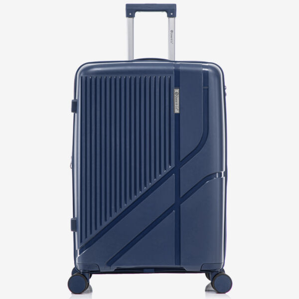 Troler mare extensibil Quasar & Co.®, 76x47x32-35cm, bagaj de cala, troller cu cifru, valiza cu fermoar antifurt, maner telescopic lung, geamantan cu 4 roti duble silentioase 360°, PP, rezistent, 2 compartimente cu buzunar, AERO, bleumarin Trolere mari 2026-04-18