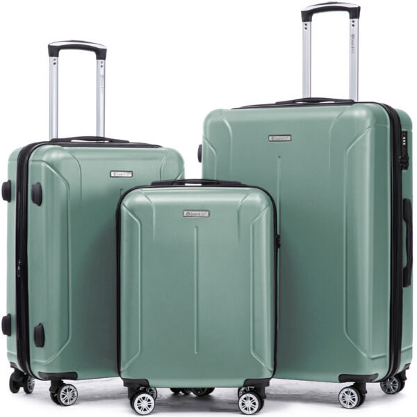 Set 3 trolere Quasar & Co.®, S/M/L, valize cu fermoar antifurt, bagaje cu cifru, maner telescopic, geamantane cu 4 roti duble silentioase 360°, ABS 2.8 mm extradur, captuseala buretata, cate 2 compartimente cu buzunar, SMART, turcoaz deschis Set 3 trolere 2026-04-18