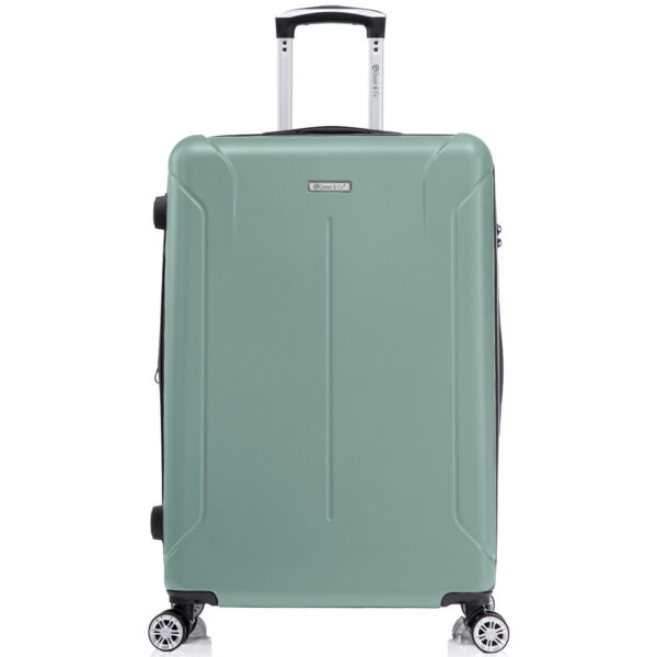 Troler mare extensibil Quasar & Co.®, 76,5x51x32-37cm, bagaj de cala, troller avion cu fermoar antifurt, cifru, maner telescopic, geamantan cu 4 roti duble silentioase 360°, valiza ABS 3 mm, 2 compartimente cu buzunar, SMART, turcoaz deschis Trolere mari 2026-04-18