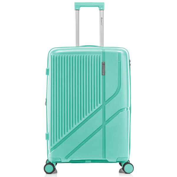 Troler mediu extensibil Quasar & Co.®, 66x43x27-31cm, bagaj de cala, troller cu cifru, valiza cu fermoar antifurt, maner telescopic lung, geamantan cu 4 roti duble silentioase 360°, PP, rezistent, 2 compartimente cu buzunar, AERO, verde Trolere medii 2026-04-18