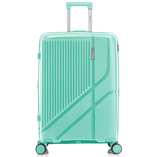 Troler mare extensibil Quasar & Co.®, 76x47x32-35cm, bagaj de cala, troller cu cifru, valiza cu fermoar antifurt, maner telescopic lung, geamantan cu 4 roti duble silentioase 360°, PP, rezistent, 2 compartimente cu buzunar, AERO, verde Trolere mari 2026-04-18