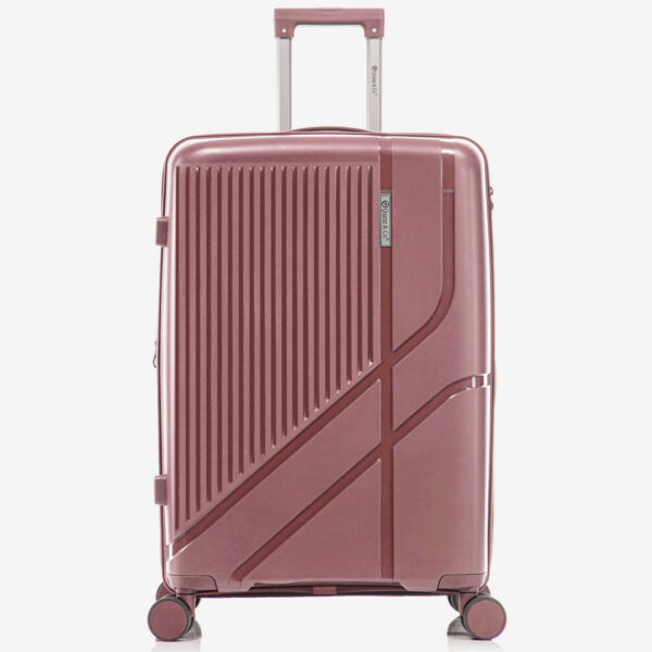 Troler mare extensibil Quasar & Co.®, 76x47x32-35cm, bagaj de cala, troller cu cifru, valiza cu fermoar antifurt, maner telescopic lung, geamantan cu 4 roti duble silentioase 360°, PP, rezistent, 2 compartimente cu buzunar, AERO, roz pudrat Trolere mari 2026-04-18