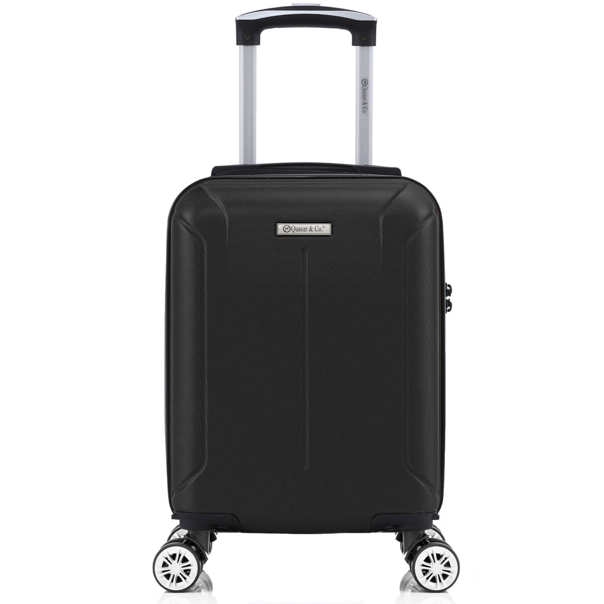 Set 4 trolere Quasar & Co.®, XS/S/M/L, valize cu fermoar antifurt, bagaje mana/cala, cu cifru, maner telescopic, geamantane cu 4 roti duble silentioase 360°, ABS, cate 2 compartimente cu buzunar, SMART, negru 3 Set 4 trolere Quasar & Co.®, XS/S/M/L, valize cu fermoar antifurt, bagaje mana/cala, cu cifru, maner telescopic, geamantane cu 4 roti duble silentioase 360°, ABS, cate 2 compartimente cu buzunar, SMART, negru 3
