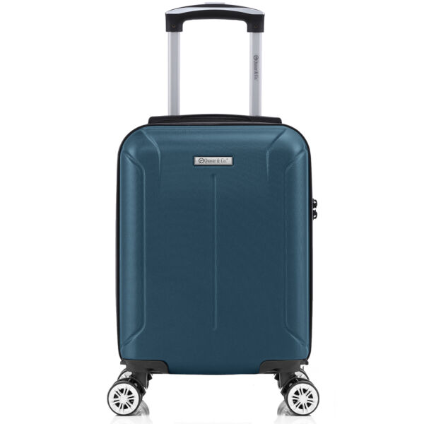 Set 4 trolere Quasar & Co.®, XS/S/M/L, valize cu fermoar antifurt, bagaje mana/cala, cu cifru, maner telescopic, geamantane cu 4 roti duble silentioase 360°, ABS, cate 2 compartimente cu buzunar, SMART, albastru petrol - imagine 3
