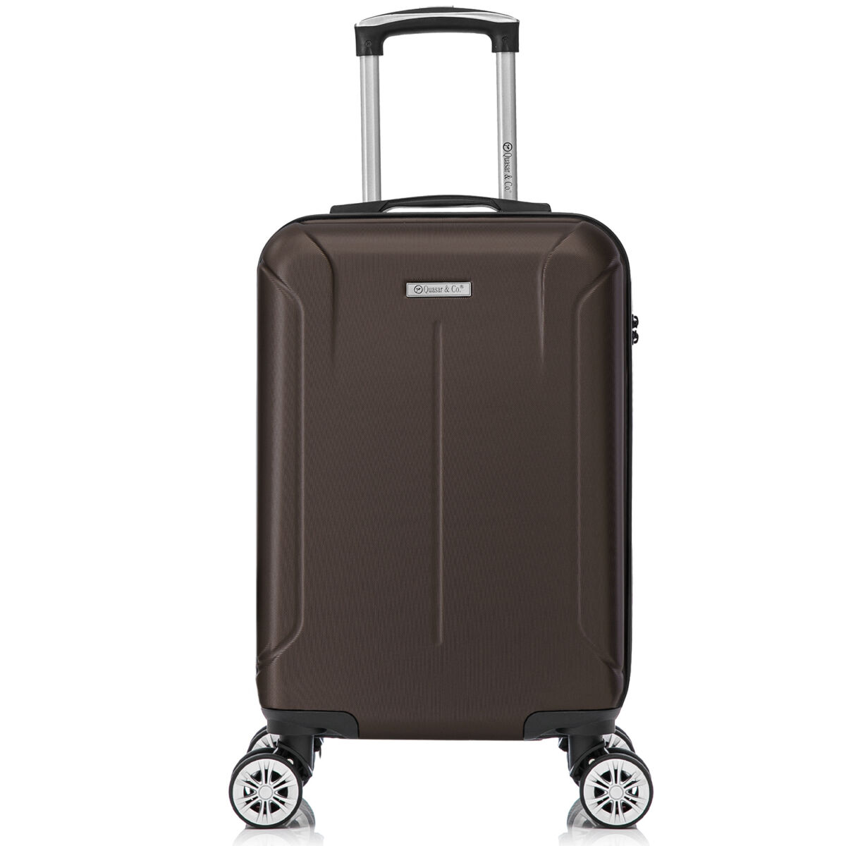 Set 3 trolere Quasar & Co.®, S/M/L, valize cu fermoar antifurt, bagaje cu cifru, maner telescopic, geamantane cu 4 roti duble silentioase 360°, ABS 2.8 mm extradur, captuseala buretata, cate 2 compartimente cu buzunar, SMART, dark coffee 4