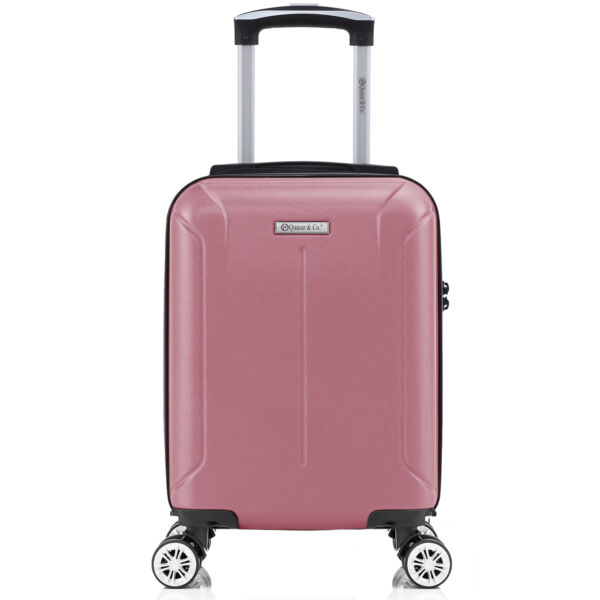 Set 4 trolere Quasar & Co.®, XS/S/M/L, valize cu fermoar antifurt, bagaje mana/cala, cu cifru, maner telescopic, geamantane cu 4 roti duble silentioase 360°, ABS, cate 2 compartimente cu buzunar, SMART, roz pudrat - imagine 3