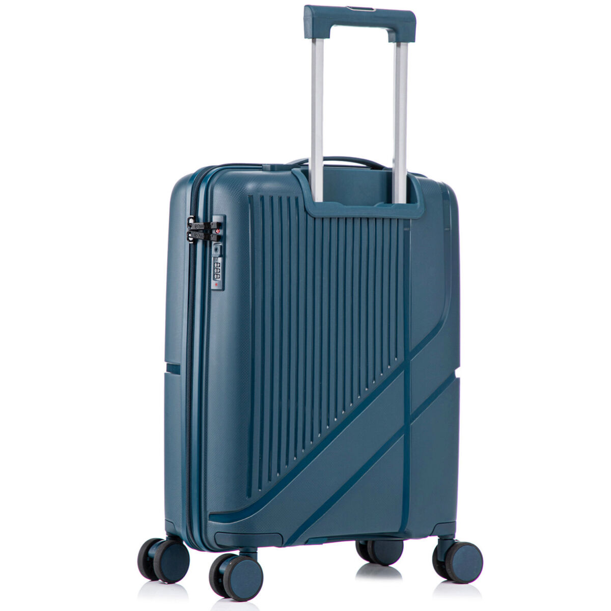 Troler cabina avion Quasar & Co.®, 56x37x23cm, bagaj de mana, troller cu cifru, maner telescopic lung, geamantan cu 4 roti duble silentioase 360°, valiza PP, rezistent, 2 compartimente cu buzunar, 10kg, AERO, albastru petrol 4 Troler cabina avion Quasar & Co.®, 56x37x23cm, bagaj de mana, troller cu cifru, maner telescopic lung, geamantan cu 4 roti duble silentioase 360°, valiza PP, rezistent, 2 compartimente cu buzunar, 10kg, AERO, albastru petrol 4