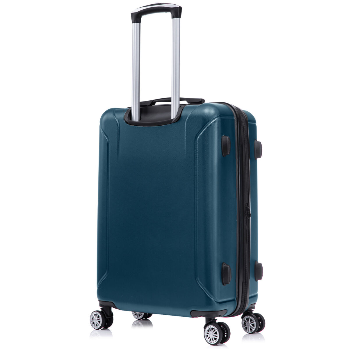 Set 4 trolere Quasar & Co.®, XS/S/M/L, valize cu fermoar antifurt, bagaje mana/cala, cu cifru, maner telescopic, geamantane cu 4 roti duble silentioase 360°, ABS, cate 2 compartimente cu buzunar, SMART, albastru petrol 5