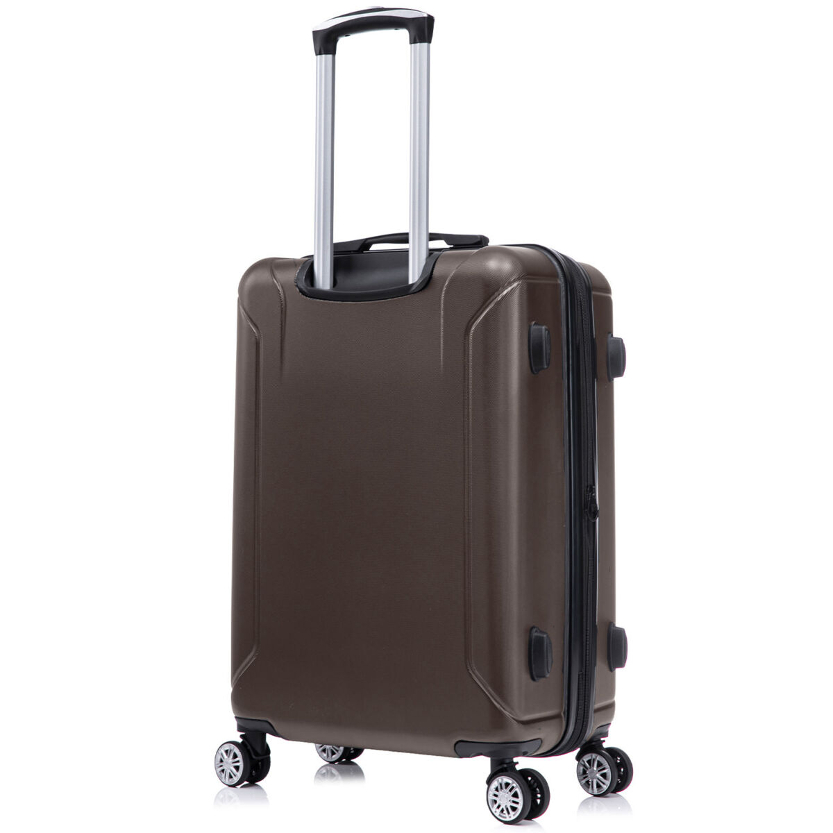 Set 4 trolere Quasar & Co.®, XS/S/M/L, valize cu fermoar antifurt, bagaje mana/cala, cu cifru, maner telescopic, geamantane cu 4 roti duble silentioase 360°, ABS, cate 2 compartimente cu buzunar, SMART, dark coffee 5