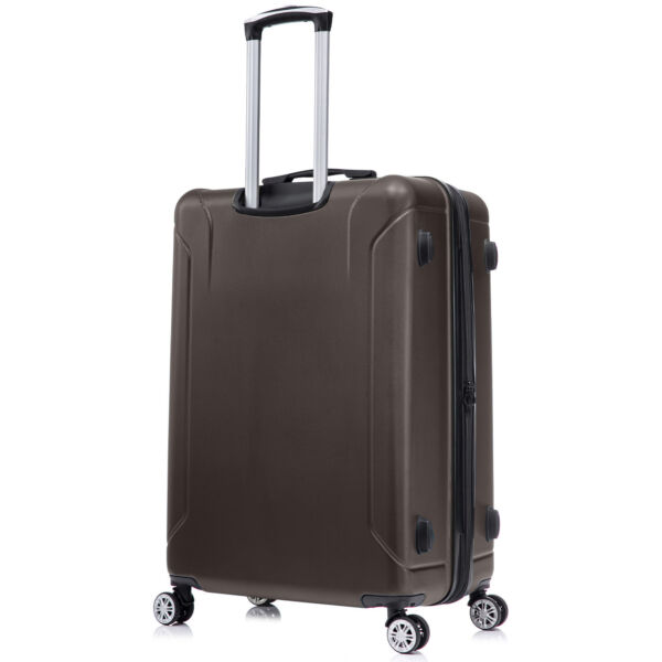 Set 3 trolere Quasar & Co.®, S/M/L, valize cu fermoar antifurt, bagaje cu cifru, maner telescopic, geamantane cu 4 roti duble silentioase 360°, ABS 2.8 mm extradur, captuseala buretata, cate 2 compartimente cu buzunar, SMART, dark coffee - imagine 6