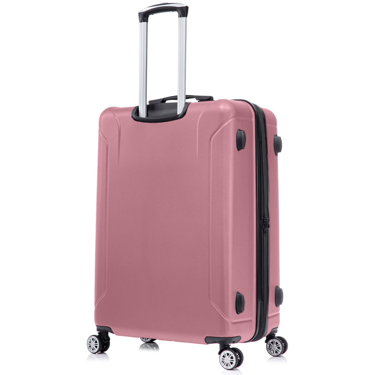 Set 4 trolere Quasar & Co.®, XS/S/M/L, valize cu fermoar antifurt, bagaje mana/cala, cu cifru, maner telescopic, geamantane cu 4 roti duble silentioase 360°, ABS, cate 2 compartimente cu buzunar, SMART, roz pudrat 5
