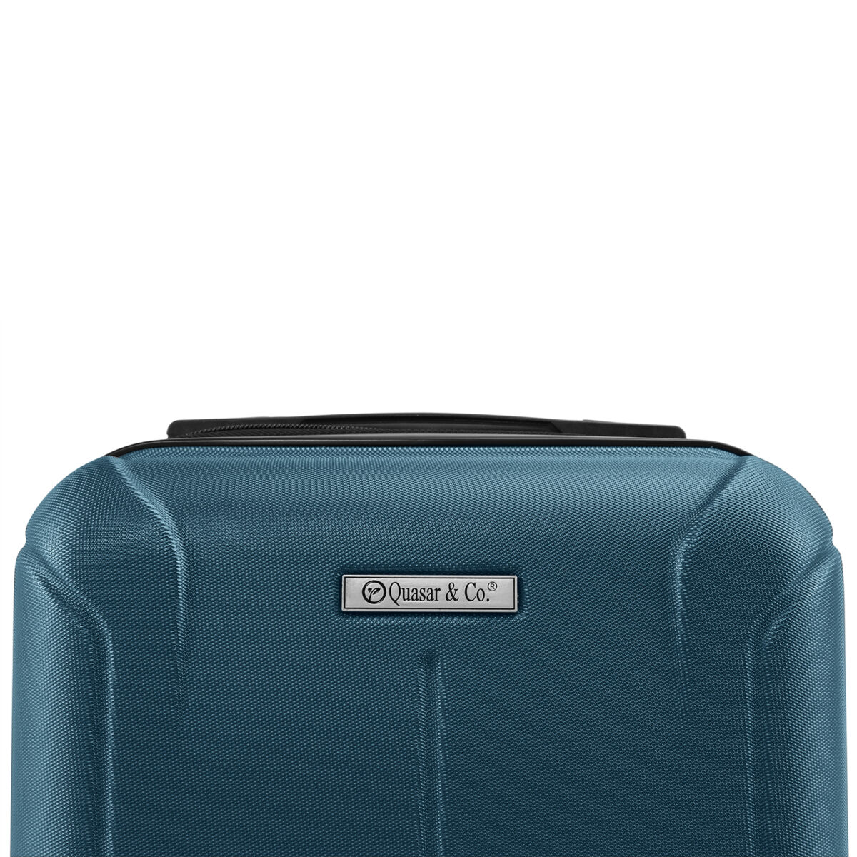 Set 4 trolere Quasar & Co.®, XS/S/M/L, valize cu fermoar antifurt, bagaje mana/cala, cu cifru, maner telescopic, geamantane cu 4 roti duble silentioase 360°, ABS, cate 2 compartimente cu buzunar, SMART, albastru petrol 7