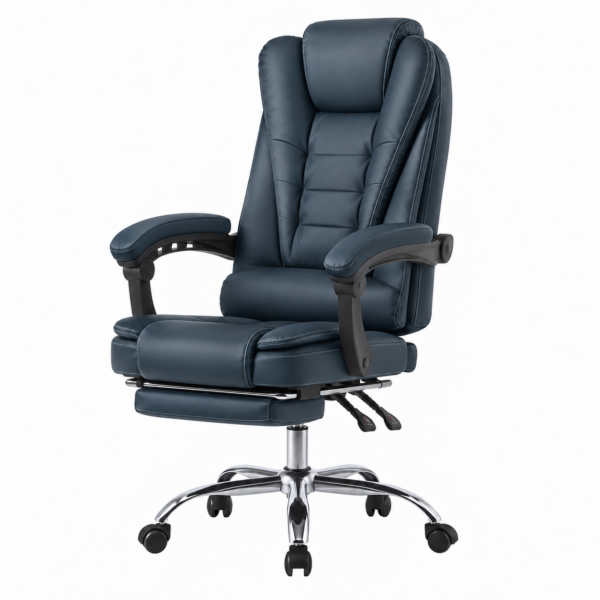 Scaun birou ergonomic directorial, Quasar & Co.®, model Beta, piele ecologica, spatar reglabil, suport picioare retractabil, inaltime reglabila, baza cromata, gri petrol 2 Scaun birou ergonomic directorial, Quasar & Co.®, model Beta, piele ecologica, spatar reglabil, suport picioare retractabil, inaltime reglabila, baza cromata, gri petrol