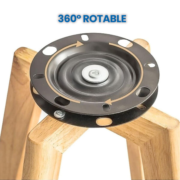 Scaun bar, Quasar & Co.®, rotativ, sistem rotire 360°, inalt, tapitat, pretabil bucatarie, metal cu aspect de lemn/textil/burete, ECHO, gri - imagine 4