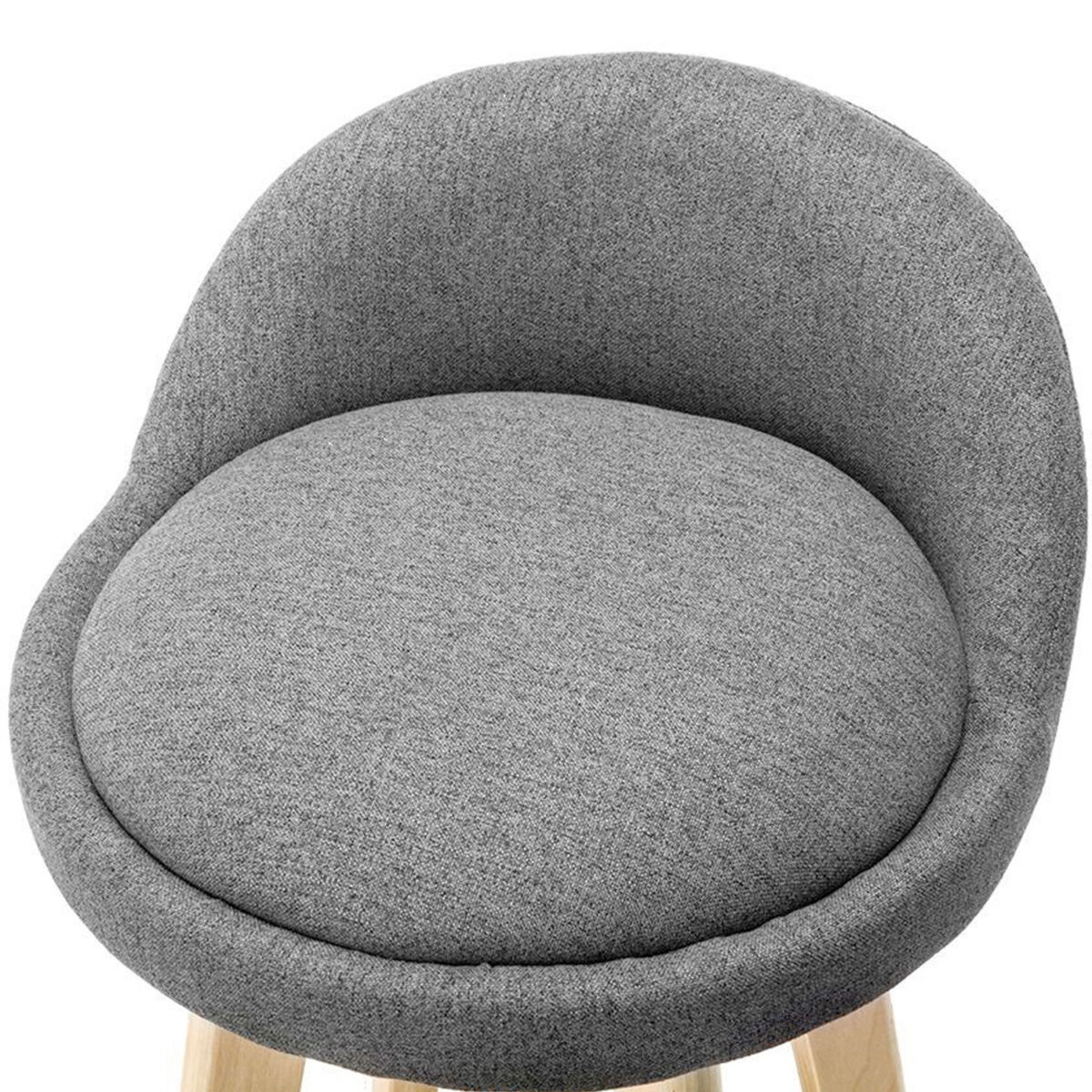 Scaun bar, Quasar & Co.®, rotativ, sistem rotire 360°, inalt, tapitat, pretabil bucatarie, metal cu aspect de lemn/textil/burete, ECHO, gri 5