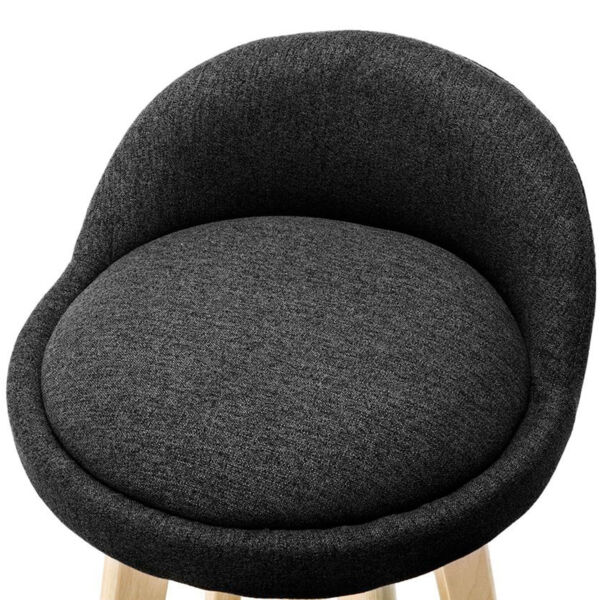 Scaun bar, Quasar & Co.®, rotativ, sistem rotire 360°, inalt, tapitat, pretabil bucatarie, metal cu aspect de lemn/textil/burete, ECHO, negru - imagine 5