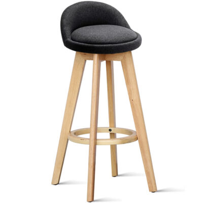 Scaun bar, Quasar & Co.®, rotativ, sistem rotire 360°, inalt, tapitat, pretabil bucatarie, metal cu aspect de lemn/textil/burete, ECHO, negru 7