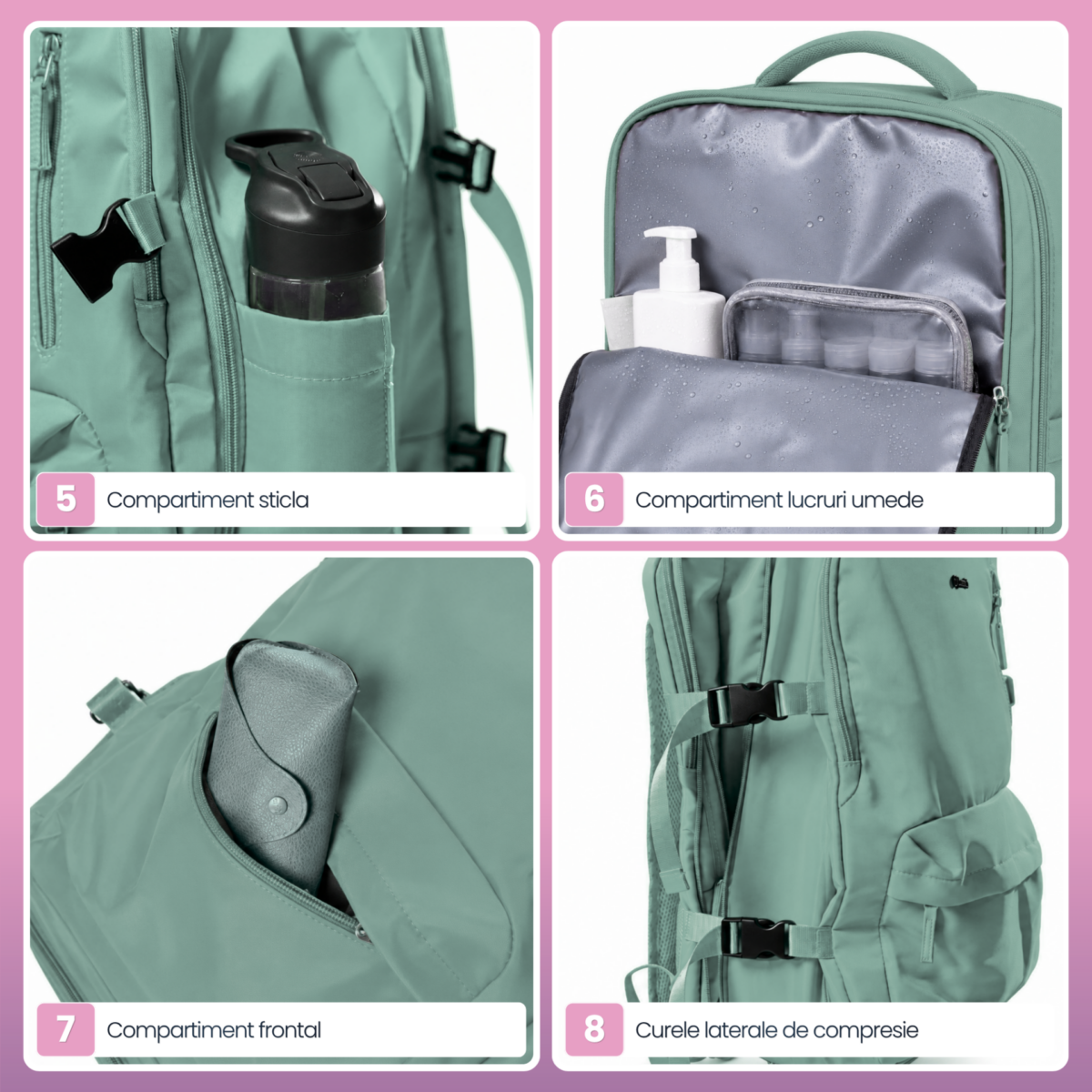 Set troler cabina si rucsac Quasar & Co.®, 55x38x21cm/43x30x20-28 cm, bagaj de mana, troller cu rucsac calatorie avion, Priority Pack-LINE, ABS/pes, turcoaz 12 Set troler cabina si rucsac Quasar & Co.®, 55x38x21cm/43x30x20-28 cm, bagaj de mana, troller cu rucsac calatorie avion, Priority Pack-LINE, ABS/pes, turcoaz 12