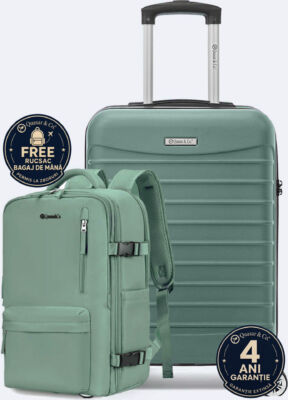 Set troler cabina si rucsac Quasar & Co.®, 55x38x21cm/43x30x20-28 cm, bagaj de mana, troller cu rucsac calatorie avion, Priority Pack-LINE, ABS/pes, turcoaz 16 Set troler cabina si rucsac Quasar & Co.®, 55x38x21cm/43x30x20-28 cm, bagaj de mana, troller cu rucsac calatorie avion, Priority Pack-LINE, ABS/pes, turcoaz 16