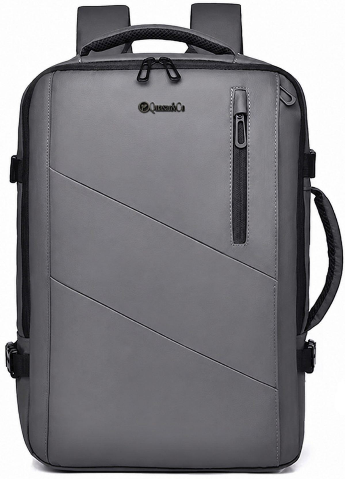 Rucsac Quasar & Co.®, bagaj de mana avion, multifunctional, extensibil, impermeabil, compartiment laptop, sistem agatare pe troler, rucsac calatorie/voiaj pretabil drumetii/scoala, piele ecologica, VEGA, gri 2 Rucsac Quasar & Co.®, bagaj de mana avion, multifunctional, extensibil, impermeabil, compartiment laptop, sistem agatare pe troler, rucsac calatorie/voiaj pretabil drumetii/scoala, piele ecologica, VEGA, gri 2