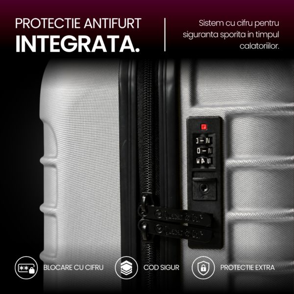 Set troler cabina si rucsac Quasar & Co.®, 55x38x21cm/44x30x15-25 cm, bagaj de mana, troller cu rucsac calatorie avion, Priority Pack, Vega-Line, ABS/pes, gri - imagine 5